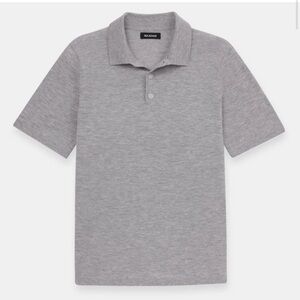 Naadam Fancy Cashmere Short Sleeve Polo Gray Size Large